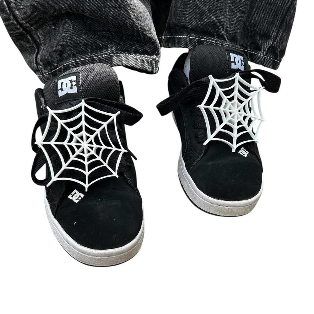 spider cobweb sneaker and boot charm detachable accessory lace locks
